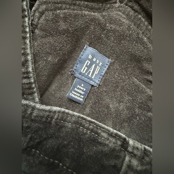 Baby Gap Velvet Overalls | Black | Ruffle Straps | Size 5 Toddler - Picture 3 of 6